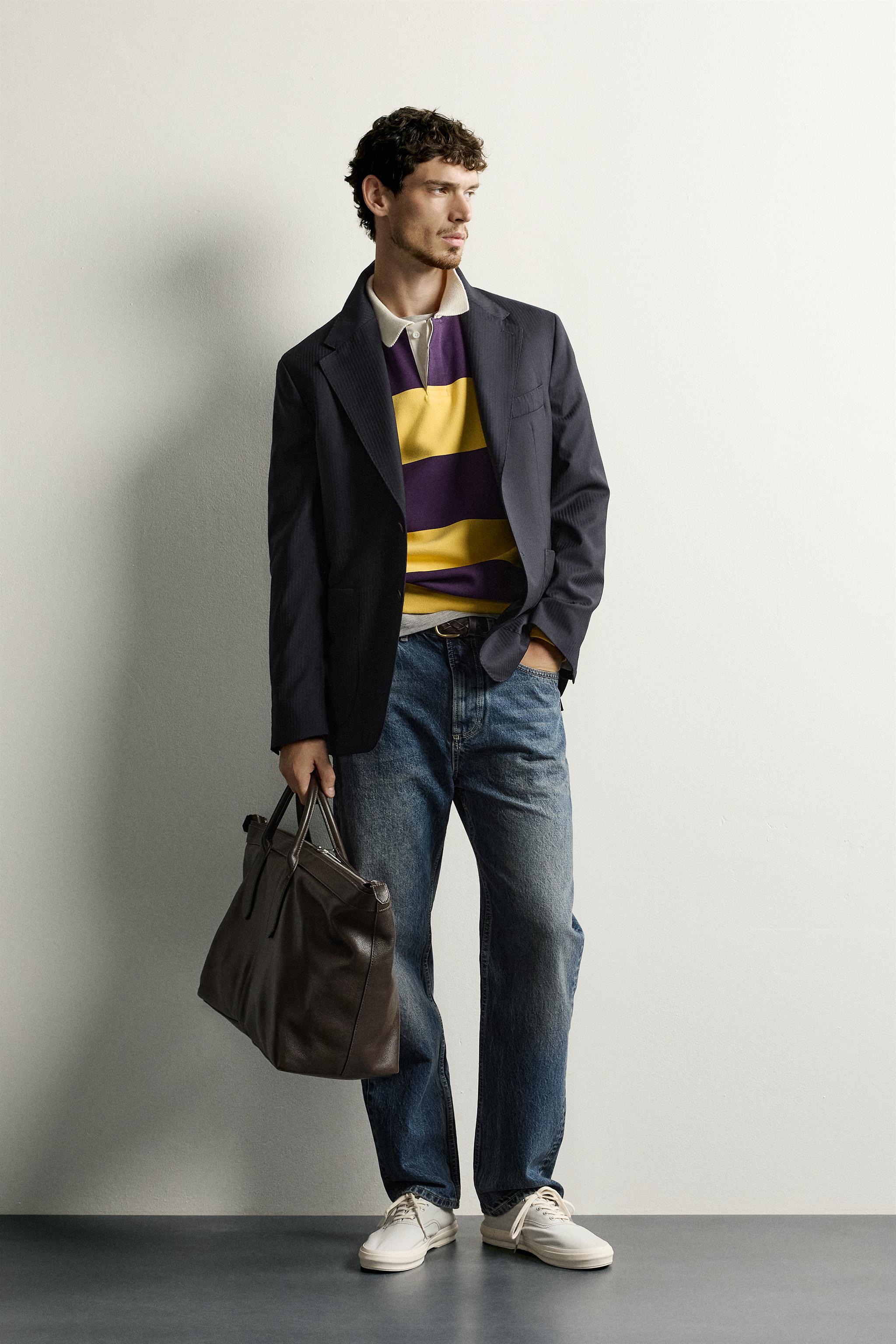 100% WOOL STRIPED BLAZER